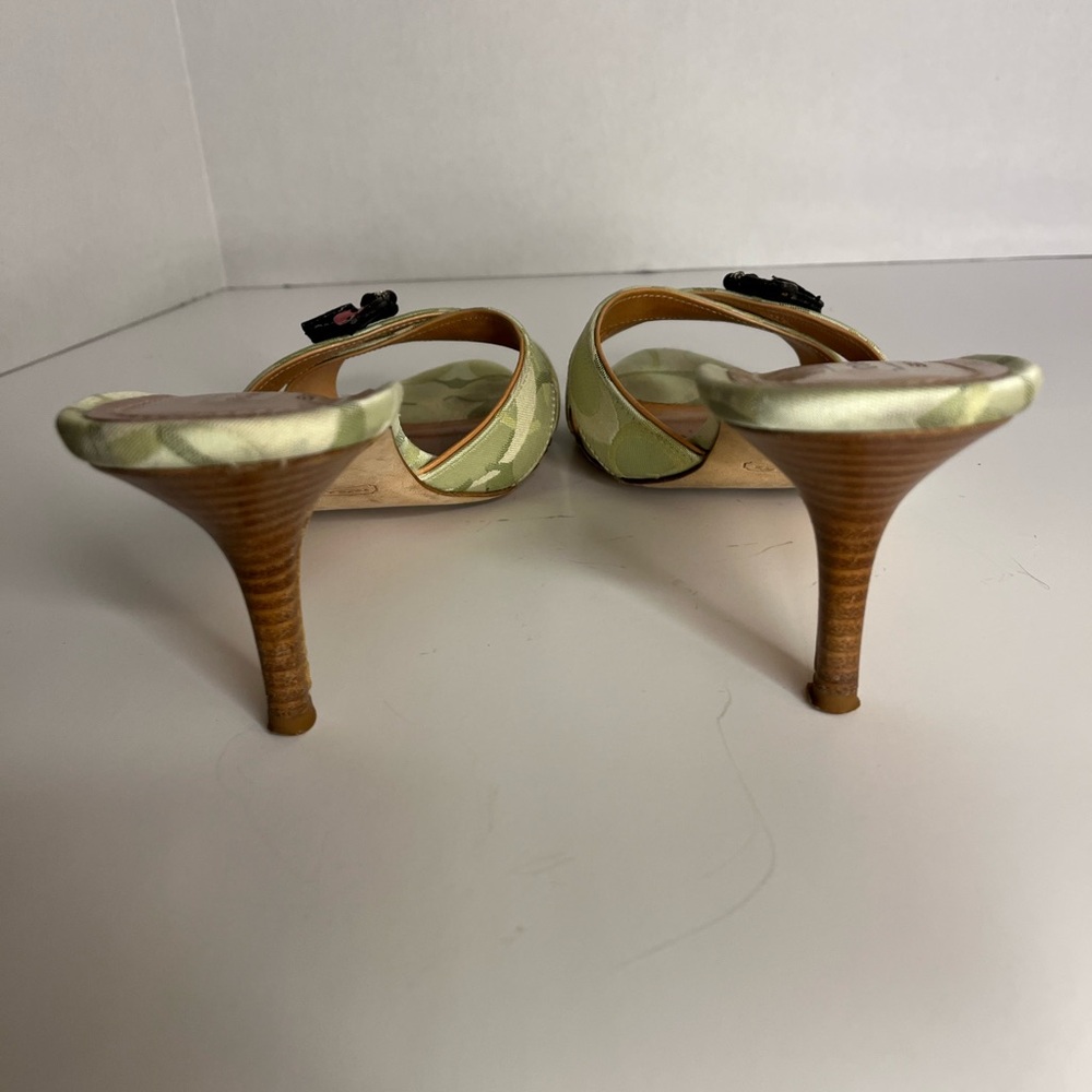 Coach Women's Sandals in Green with Red Ladybug Accents.  Ciara II size 9B. - Picture 8 of 16